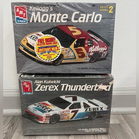 Alan Kulwicki Zerex Thunderbird & Terry Belmote Kellogg NASCAR 1/25 Model Kits - Picture 1 of 9